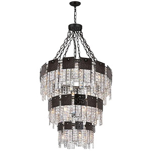 24 Light Down Chandelier with Polished Nickel Finish - 901193