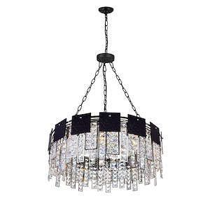 10 Light Down Chandelier with Polished Nickel Finish - 901192