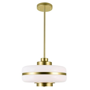 1 Light Down Pendant with Pearl Gold Finish - 901235