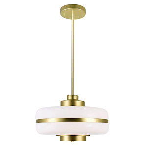 1 Light Down Pendant with Pearl Gold Finish