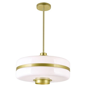 1 Light Down Pendant with Pearl Gold Finish - 901236