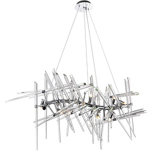 10 Light Chandelier with Chrome Finish - 901257