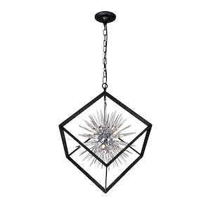 Starburst - 6 Light Down Chandelier-26 Inches Tall and 22 Inches Wide