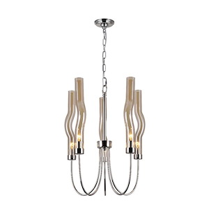 Meduse - 5 Light Up Chandelier-22 Inches Tall and 16 Inches Wide - 1277021