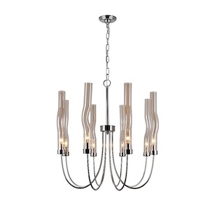 Meduse - 8 Light Up Chandelier-24 Inches Tall and 21 Inches Wide