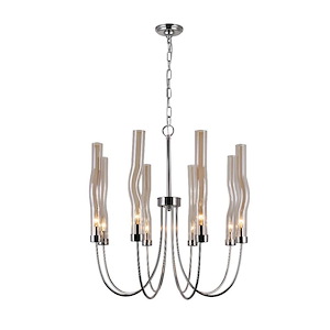 Meduse - 8 Light Up Chandelier-24 Inches Tall and 21 Inches Wide