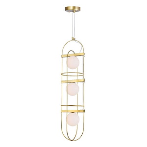 Orbit - 15W 3 LED Down Pendant-30 Inches Tall and 7 Inches Wide