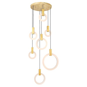 Anello - 40W LED Pendant-76 Inches Tall and 28 Inches Wide