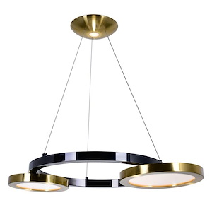 Deux Lunes - 16W LED Down Chandelier-3 Inches Tall and 20 Inches Wide