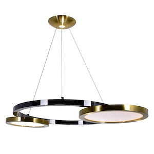 Deux Lunes - 21W LED Down Chandelier-3 Inches Tall and 26 Inches Wide - 1277082