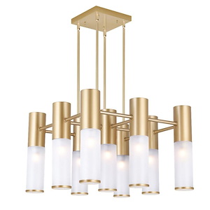 Pipes - 80W 16 LED Down Chandelier-9 Inches Tall and 20 Inches Wide