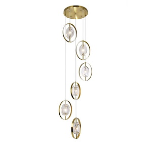 Iris - 6 Light Pendant-82 Inches Tall and 21 Inches Wide