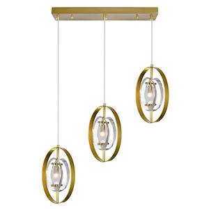 Iris - 3 Light Island/Pool Table Chandelier-39 Inches Tall and 5 Inches Wide