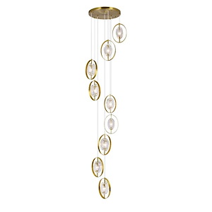 Iris - 9 Light Pendant-98 Inches Tall and 24 Inches Wide