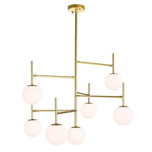 Tourch - 35W 7 LED Down Chandelier-39 Inches Tall and 30 Inches Wide