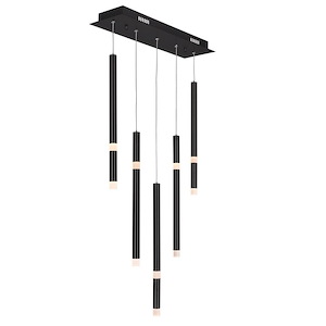 Flute - 105W 5 LED Chandelier-26 Inches Tall and 6 Inches Wide