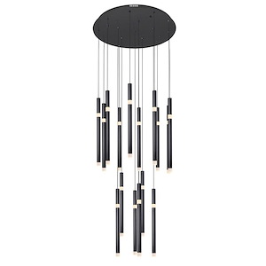 Flute - 768W 16 LED Chandelier-40 Inches Tall and 24 Inches Wide - 1277157