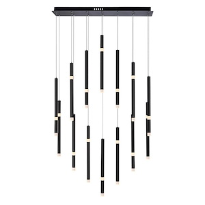 Flute - 644W 14 LED Chandelier-45 Inches Tall and 7 Inches Wide