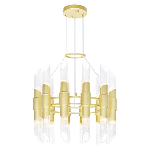 Croissant - 24 Light Chandelier-21 Inches Tall and 24 Inches Wide