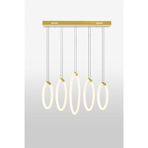 Hoops - 210W 5 LED Chandelier-72 Inches Tall and 5 Inches Wide
