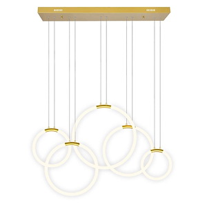 Hoops - 210W 5 LED Chandelier-26 Inches Tall and 8 Inches Wide