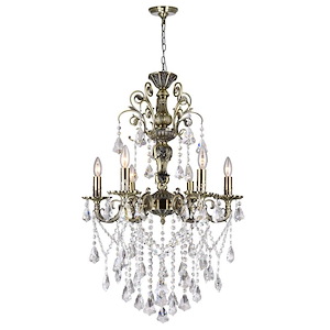 6 Light Chandelier with Antique Brass Finish