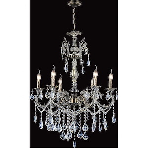 6 Light Chandelier with Antique Brass Finish - 901267