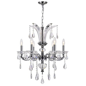 6 Light Chandelier with Chrome Finish