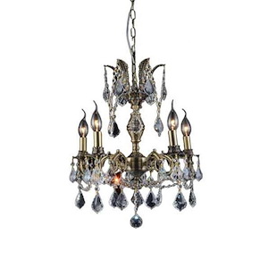 5 Light Chandelier with Antique Brass Finish