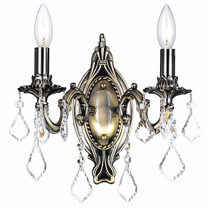 2 Light Wall Sconce with Antique Brass Finish