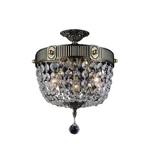 3 Light Flush Mount with Antique Brass Finish - 901316