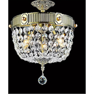 3 Light Flush Mount with French Gold Finish - 901317