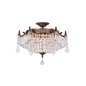 Brass - 6 Light Bowl Flush Mount-20 Inches Tall and 22 Inches Wide