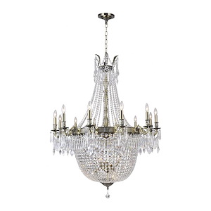 24 Light Chandelier with Antique Brass Finish