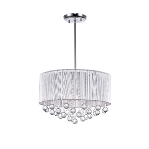 Water Drop - 6 Light Drum Chandelier-13 Inches Tall and 18 Inches Wide