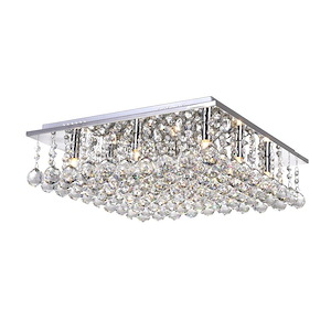 9 Light Flush Mount with Chrome Finish