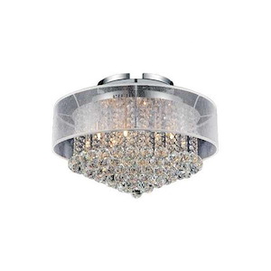 12 Light Flush Mount with Chrome Finish - 1253107