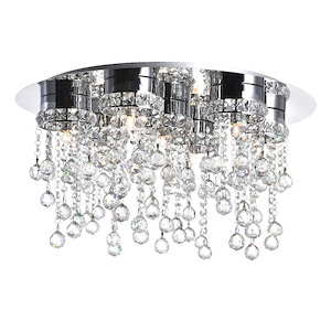 7 Light Flush Mount with Chrome Finish - 901556