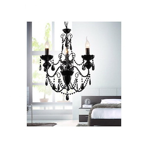 3 Light Chandelier with Black Finish - 901610