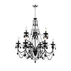 9 Light Chandelier with Black Finish - 901612
