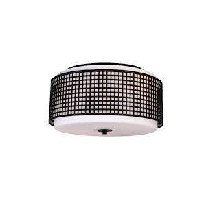 2 Light Flush Mount with Black Finish