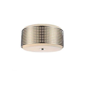 2 Light Flush Mount with Satin Nickel Finish