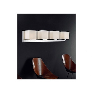 4 Light Wall Sconce with Satin Nickel Finish