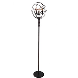 3 Light Floor Lamp with Brown Finish - 901783