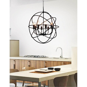 8 Light Chandelier with Brown Finish - 901785