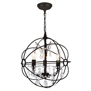 3 Light Mini Pendant with Brown Finish