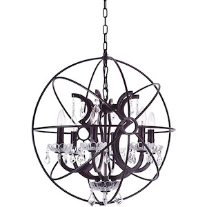 6 Light Chandelier with Brown Finish - 901794
