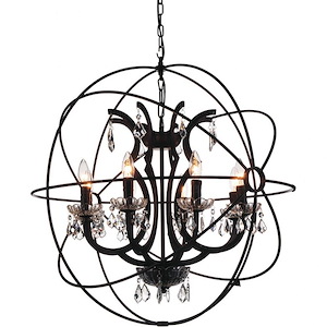 8 Light Chandelier with Brown Finish