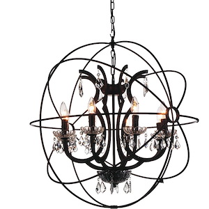 8 Light Chandelier with Brown Finish