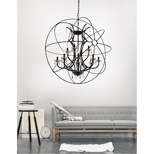 12 Light Chandelier with Brown Finish - 901797